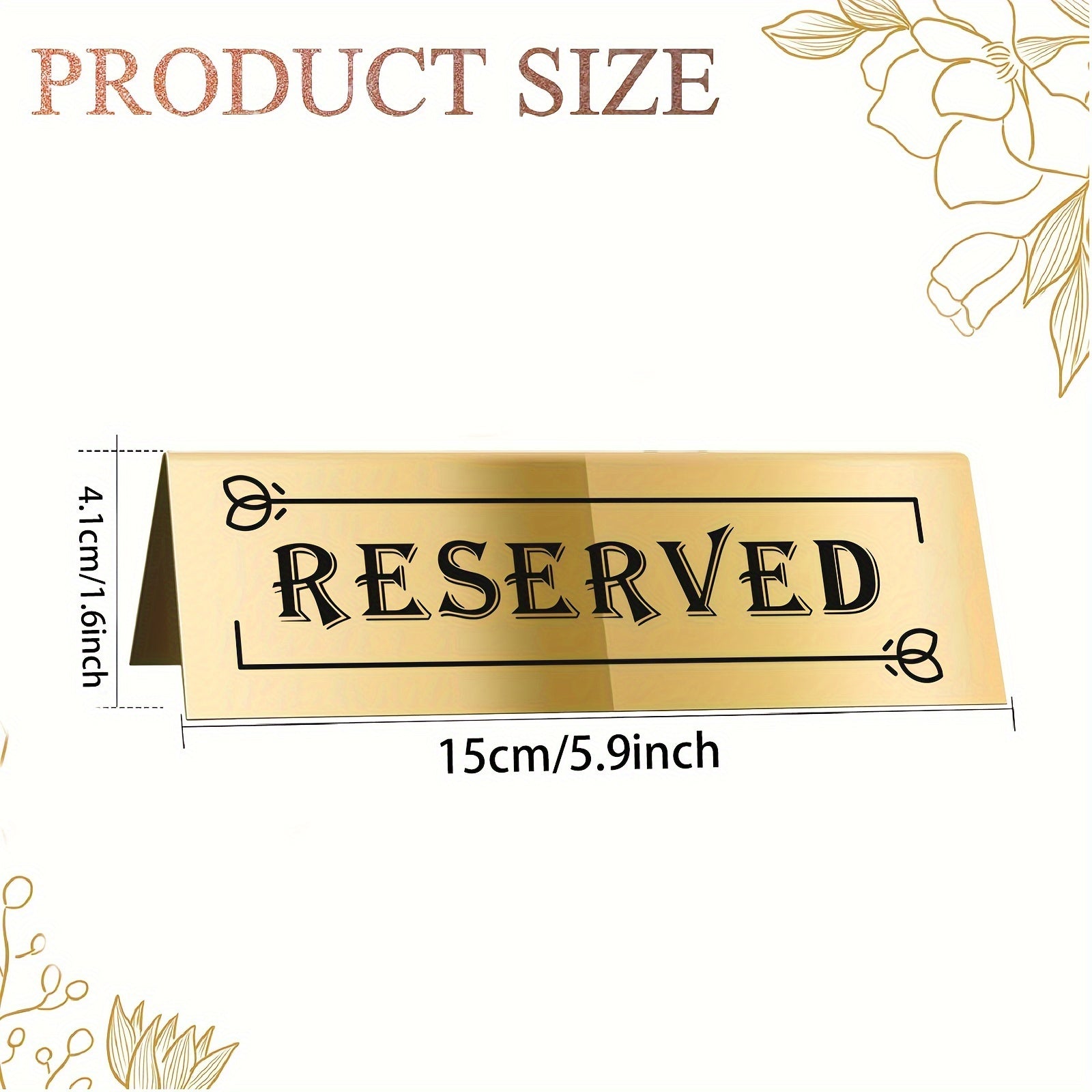 Acrylic Reserved Table Signs Set of 3 Waterproof Double-Sided Wedding Party Restaurant