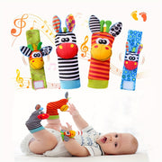 4-Piece Baby Wrist Rattles and Foot Finders Set for Newborns Infants Toddlers