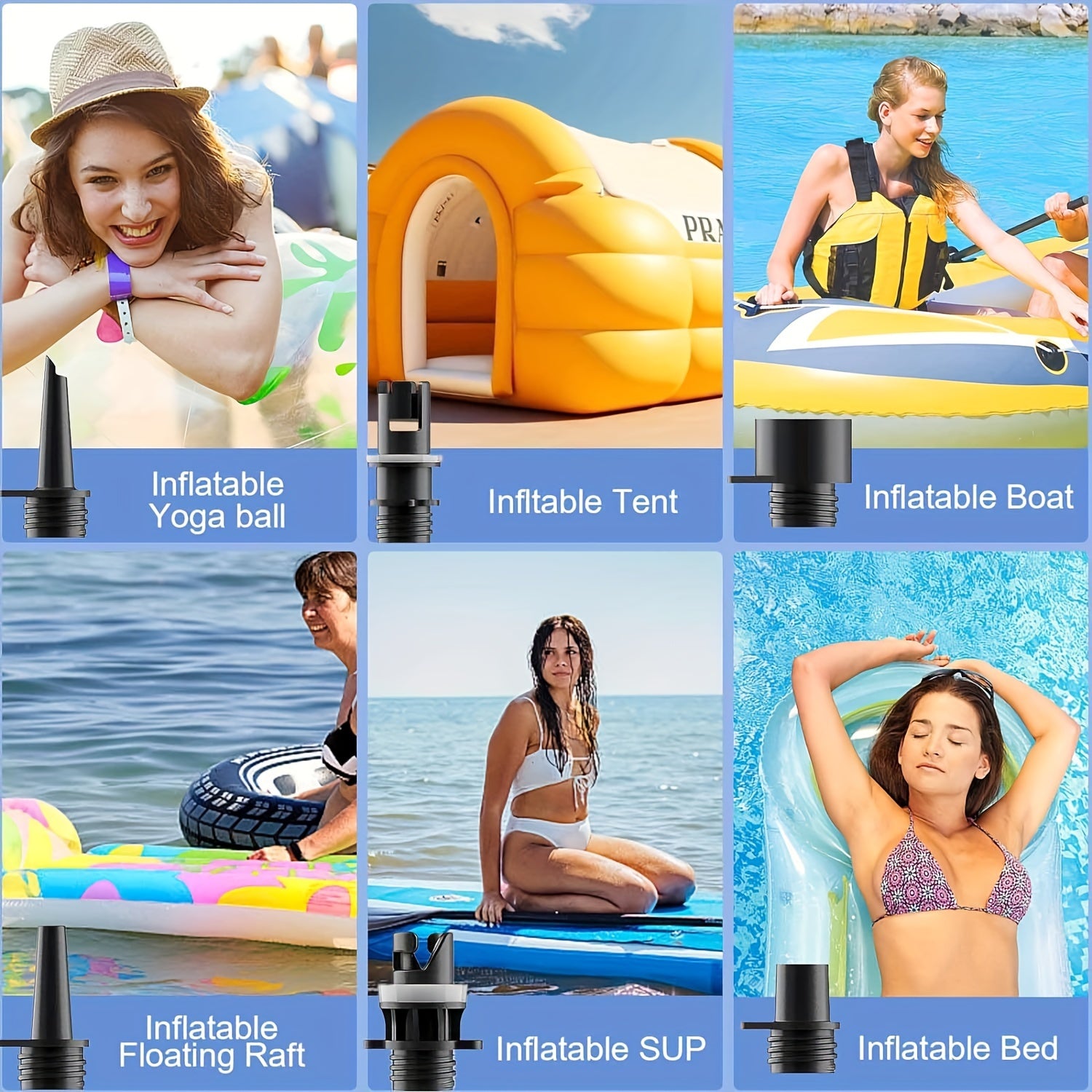 Portable Electric Air Pump with 7500mAh Battery Dual Pressure Settings for Inflatables Black and Yellow