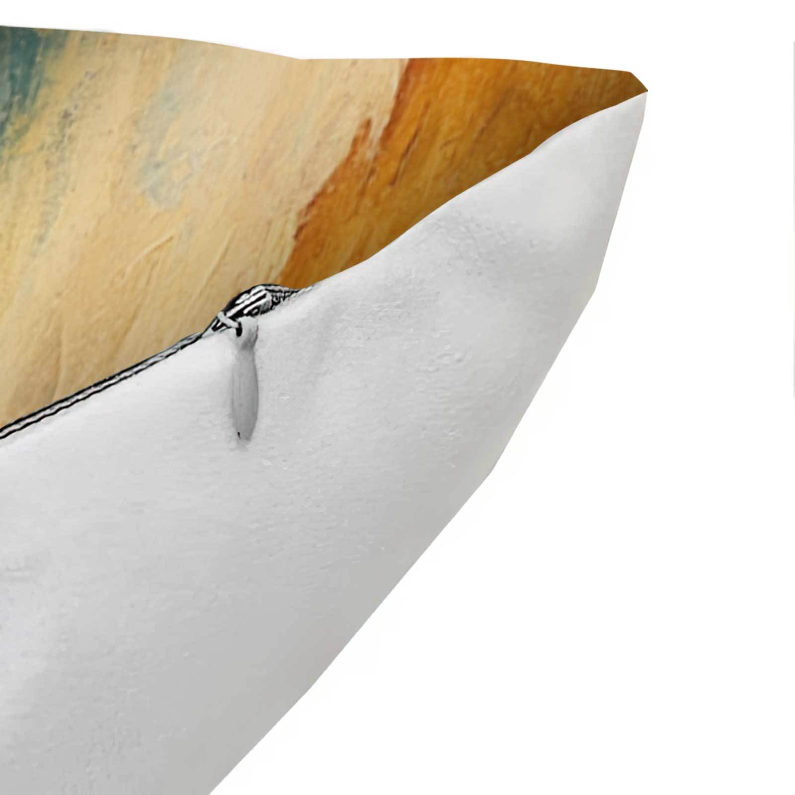 Set of 4 Coastal Sunset Beach Walk Cushion Covers Polyester Zipper Closure Machine Washable