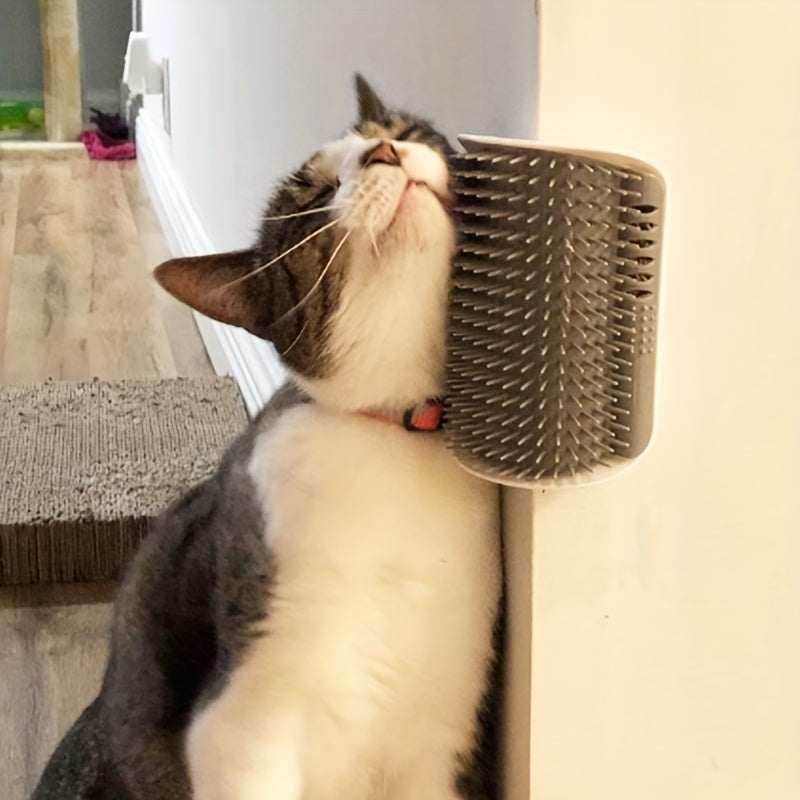 Wall-Mounted Cat Self-Groomer with Massage Comb for Kittens and Puppies