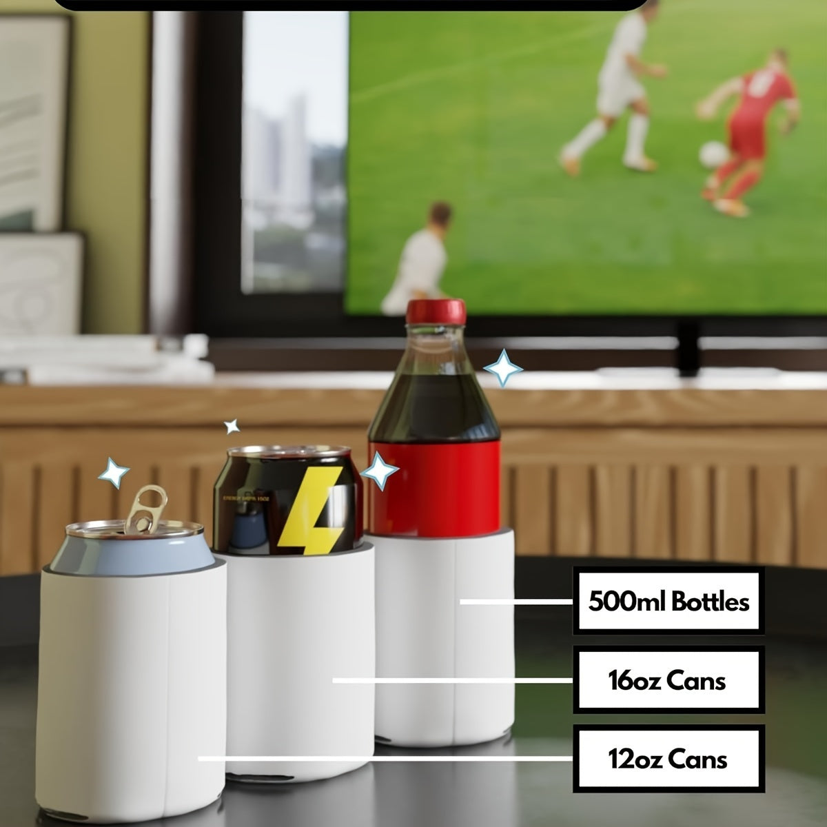 25 Black and White Can Cooler Sleeves for 12oz and 16oz Cans, Party and Outdoor Use