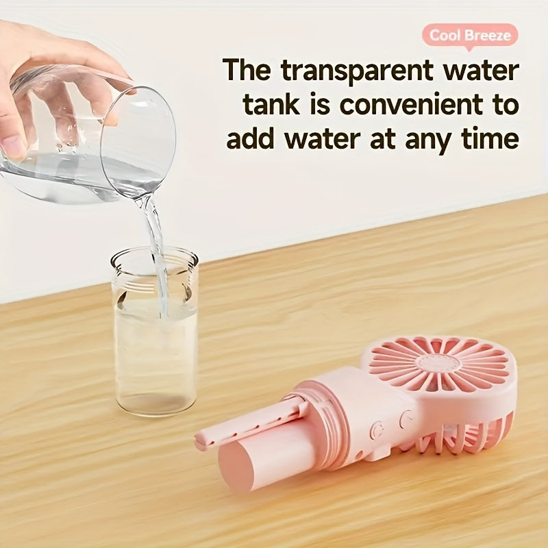 Rechargeable Handheld Spray Fan with USB Charging Portable Travel Outdoor