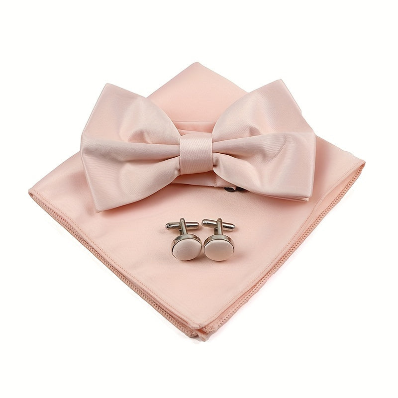 Мужской набор аксессуаров: квадратный шарф, бабочка, запонки, свадебный подарок
