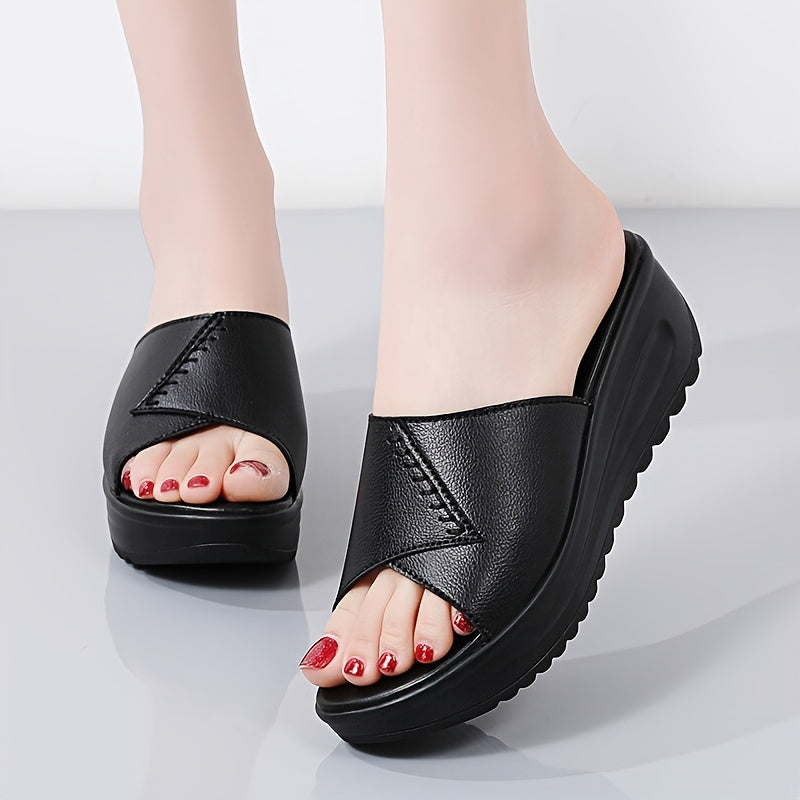 Women's Wedge Slippers Thick-Soled Comfortable House Slippers