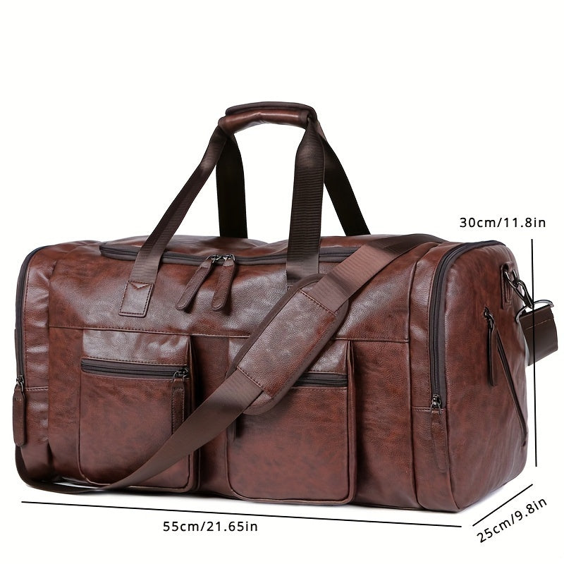 Men's Business Travel Duffel Bag Large Capacity Korean Style Black Coffee Non-Washable