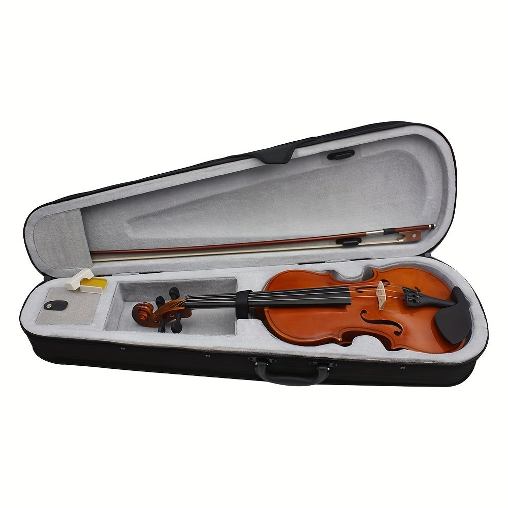 Full Size Violin for Beginners and Professionals Durable Wood Rich Tone Includes Case Rosin Extra Bow Hair