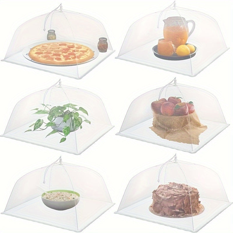 White Mesh Food Cover for Picnics and Travel Protects Food from Insects Dust