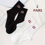Men's Short Crew Socks 2 Pairs Breathable Comfortable Casual Sports Outdoor