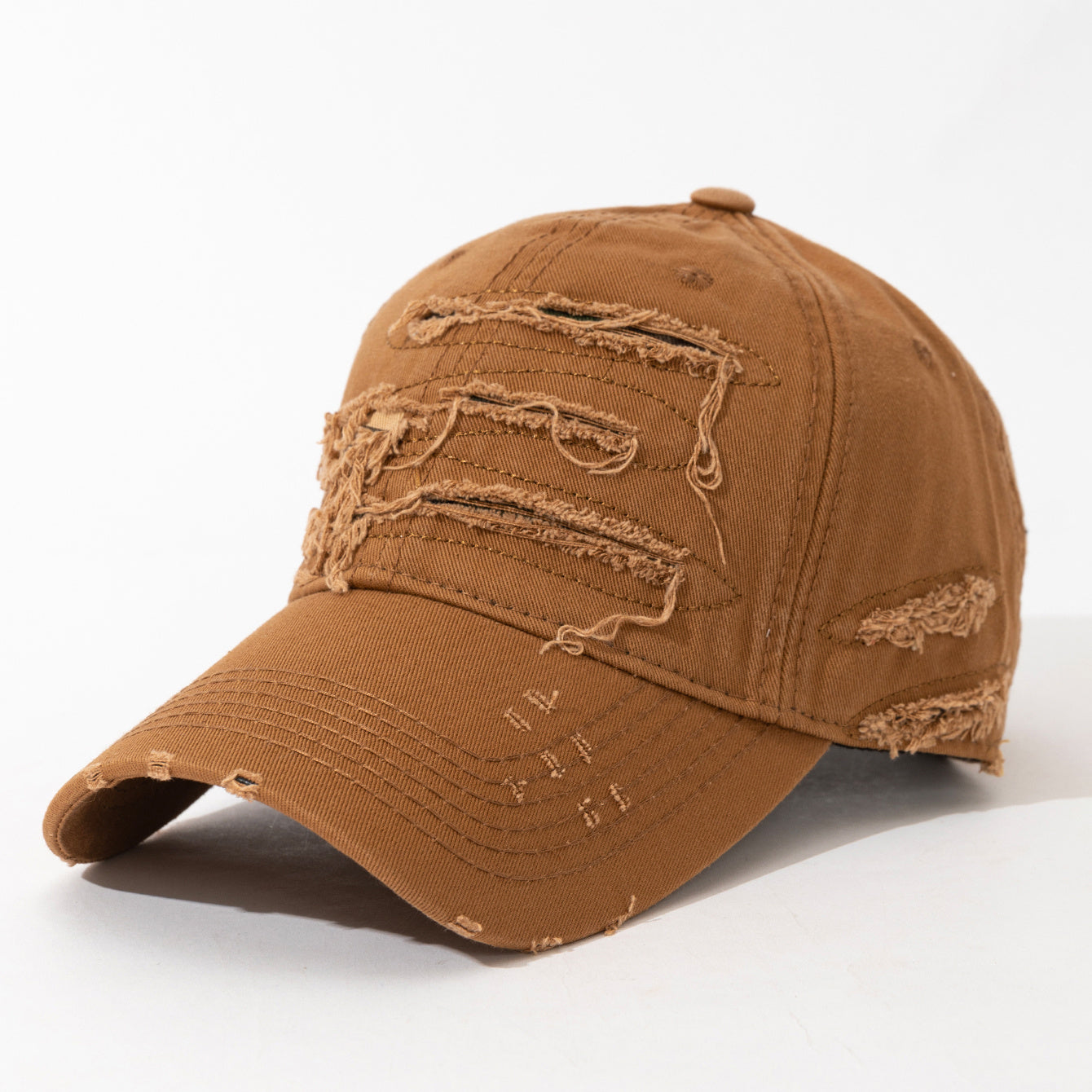 Lightweight Washed Polyester Baseball Cap with Embroidered Patches and Hole Design for Spring Festival and Valentine's Day