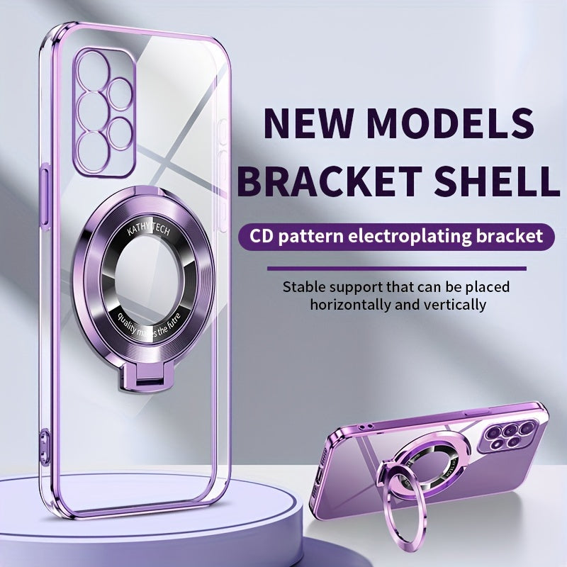 Electroplated Galaxy Phone Case with CD Holder Fall Protection Camera Guard for Samsung Galaxy Series