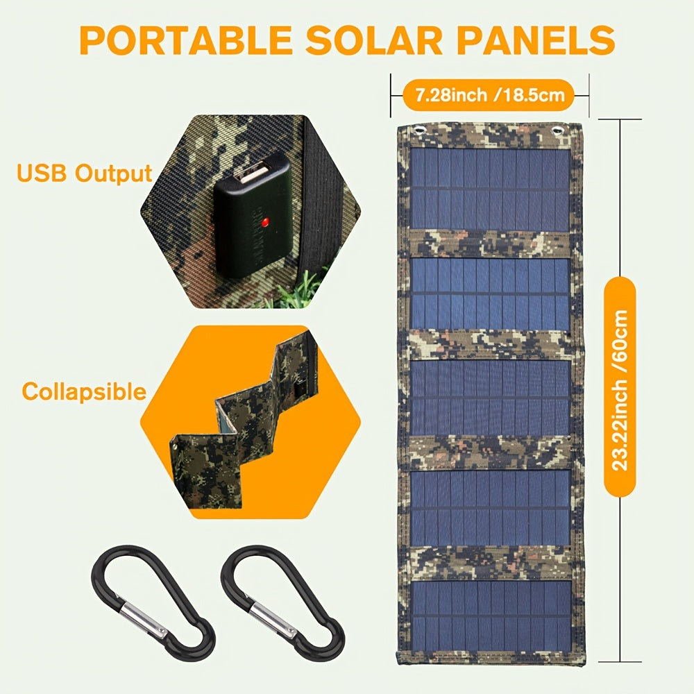 Portable Foldable Solar Charger Panel 35W Monocrystalline Silicon for Camping and Travel