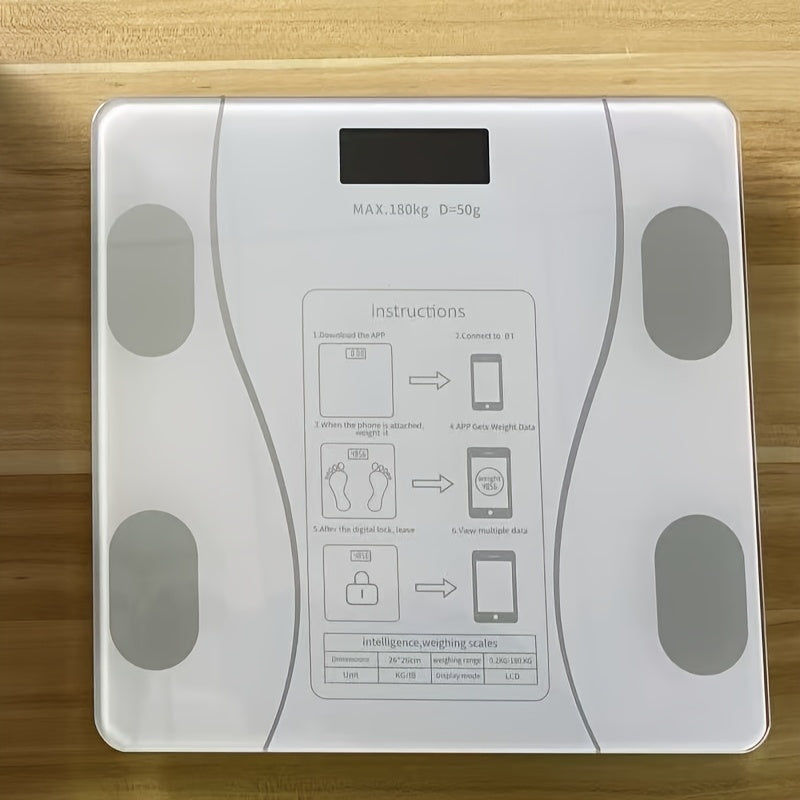 Высокоточная умная напольная весы для определения жира в теле с подключением к приложению. Подходит для ванной комнаты, измерения человеческого тела и электронных весов.