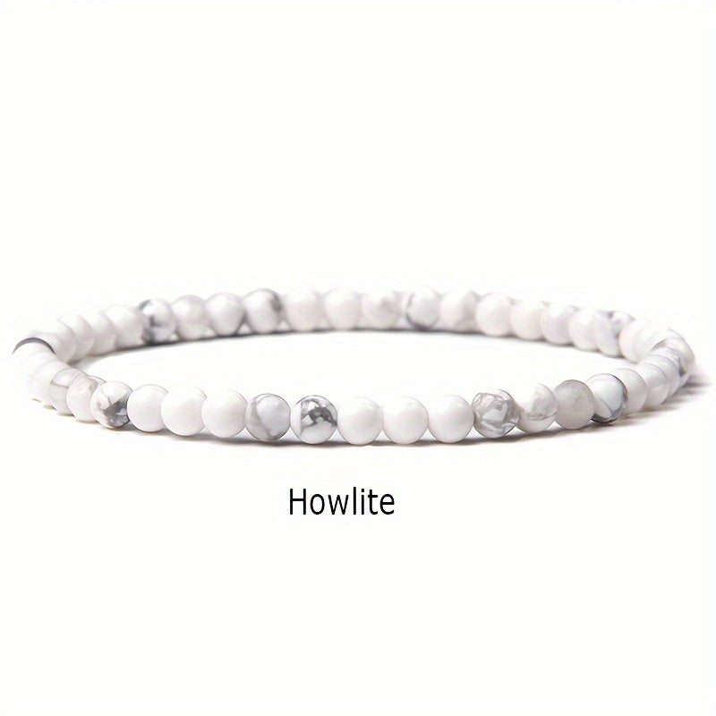 Set of 10 Boho Natural Stone Beaded Bracelets with Healing Crystals for Women