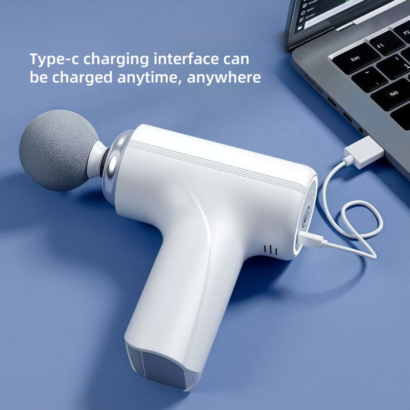 4 ta almashtiriladigan massaj boshliqlari, USB zaryadlash, plastik korpus bilan jihozlangan portativ sport massaj uskunasi, butun tana va uyda foydalanish uchun mos.