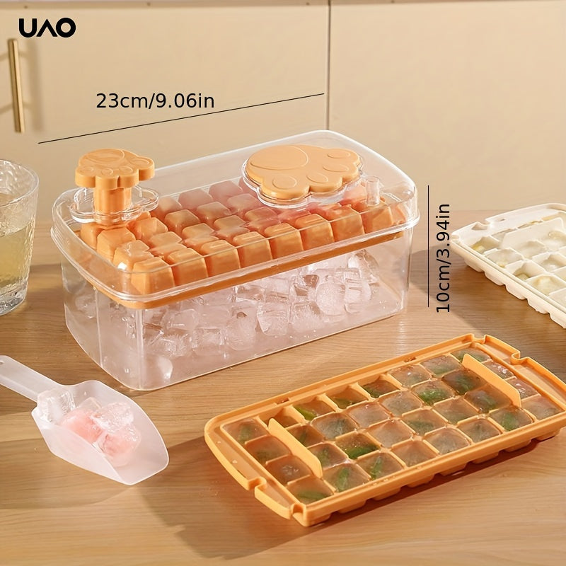 Unisex Food-Grade Silicone Ice Cube Maker with Lid and Paw Design