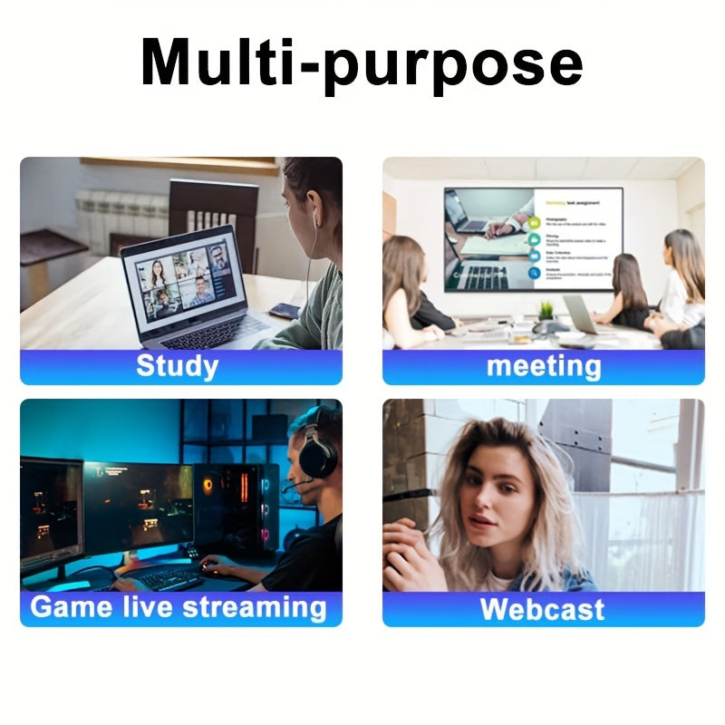 Веб-камера Full HD 1080P с микрофоном, автофокус, двусторонняя связь, подключение и использование без установки для работы, учебных классов, совещаний