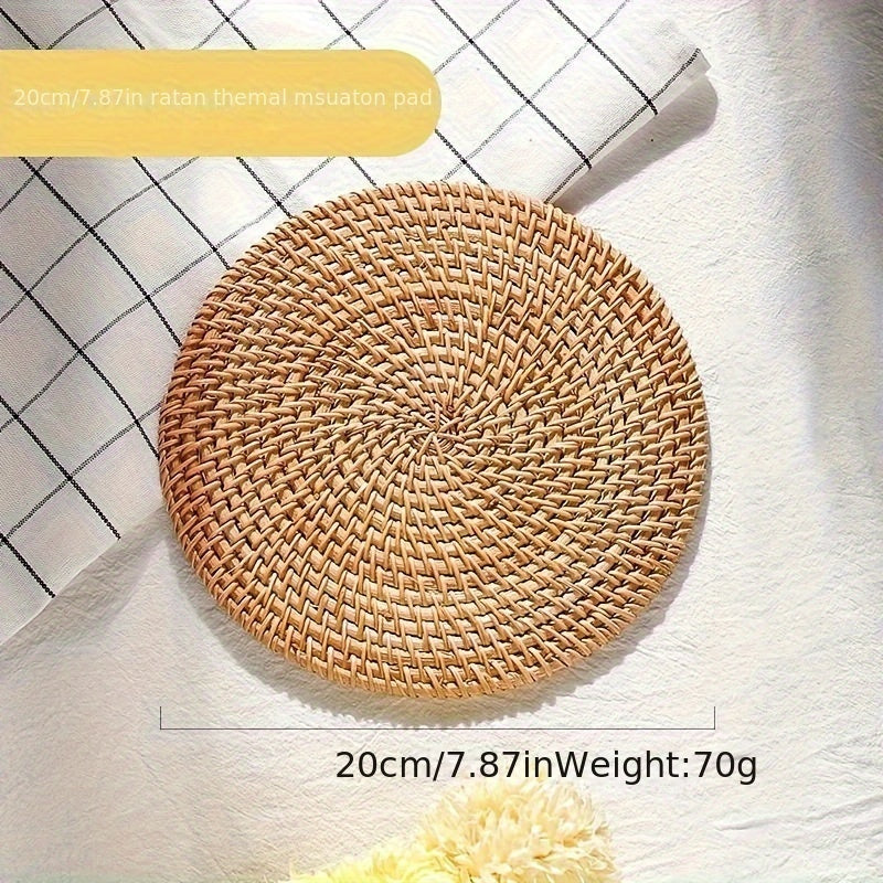 Heat-Resistant Rattan Table Mat Set for Hot Pots and Pans Protection