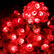 Red LED Roses Valentine's Day Decor 149.96cm with 10 LEDs Battery Operated