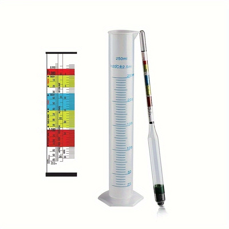 Hydrometer Kit for Wine Beer Mead Alcohol Measurement with Cleaning Tools and Cylinder