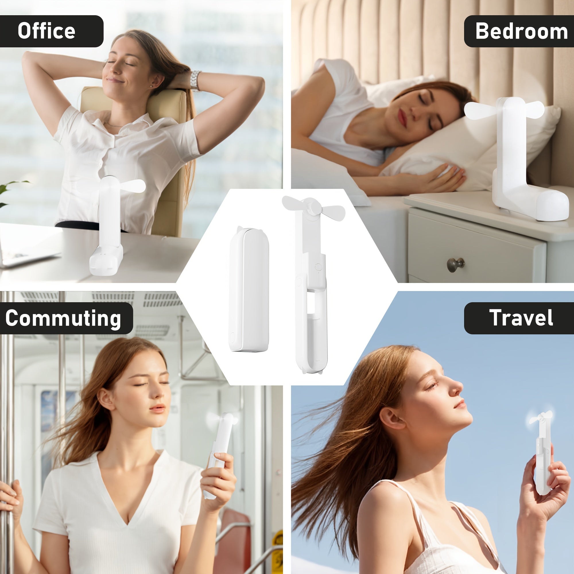 Foldable USB Rechargeable Handheld Fan for Girls Travel Outdoor Use