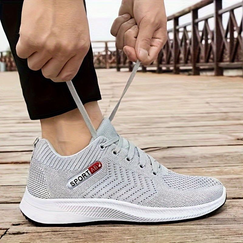 Men's Casual Sports Sneakers Fabric Upper PVC Sole PU Insole Round Toe Lace-Up Lightweight