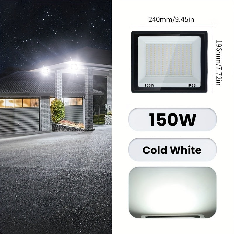 Aluminum LED Floodlight Outdoor Garden Playground Wall Ceiling 10-300W Black