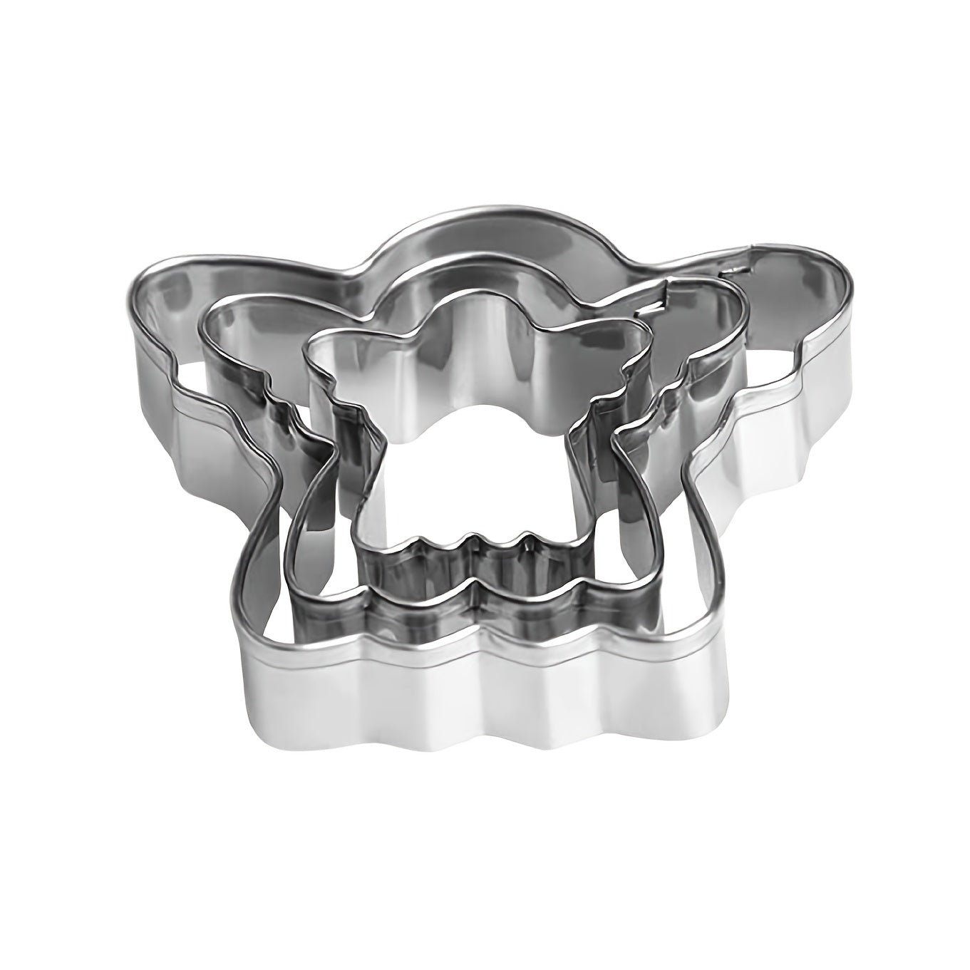 Set of 3 Stainless Steel Biscuit Cutters Angel Cupid Pastry Mold for Cookies and Cakes