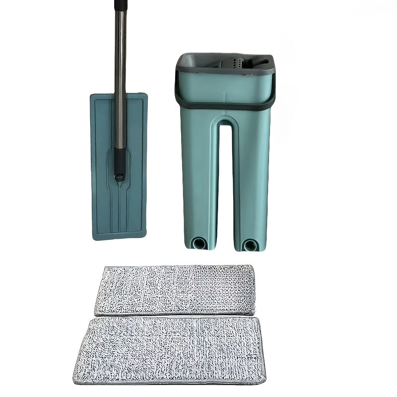 2-in-1 Mop and Bucket Set with Microfiber Pad for Hardwood Tile Laminate Floors