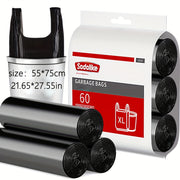 Ko'p maqsadli Polietilen Axlat Sumkalari - Mustahkam Bir Martalik Axlat Sumkalari, 60/100 Paket, Suv O'tkazmaydigan, Uy va Ofisda Foydalanish uchun Qalinlashtirilgan - O'lchamlar: 54.99*69.98sm va 49.99*65.0sm