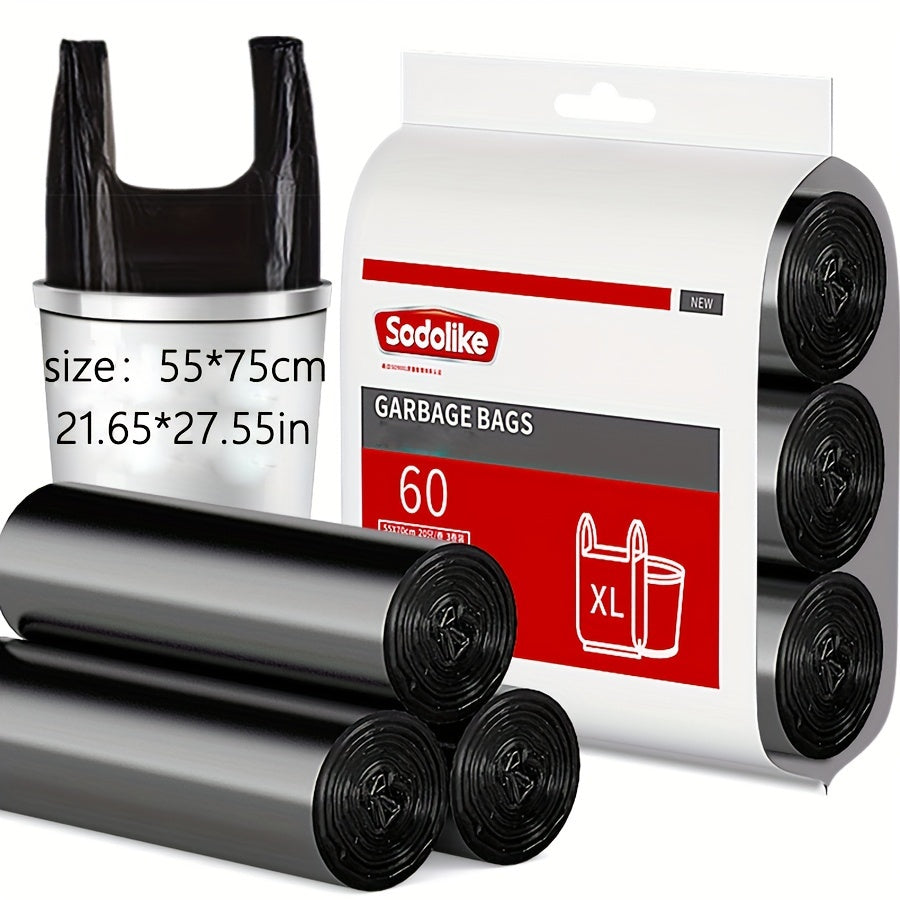 Ko'p maqsadli Polietilen Axlat Sumkalari - Mustahkam Bir Martalik Axlat Sumkalari, 60/100 Paket, Suv O'tkazmaydigan, Uy va Ofisda Foydalanish uchun Qalinlashtirilgan - O'lchamlar: 54.99*69.98sm va 49.99*65.0sm