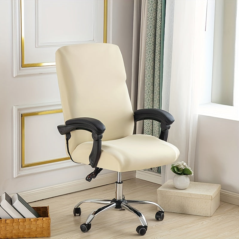"Zipper Office Chair Cover for Swivel Chairs, High Back Protection, Washable Polyester Spandex Blend - Multiple Colors, TIANWOWO"