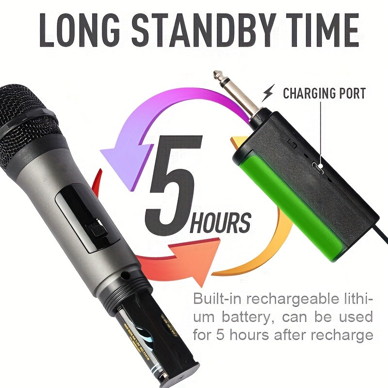 Портативная беспроводная микрофонная система для домашнего использования, идеально подходит для KTV и пения на компьютере.