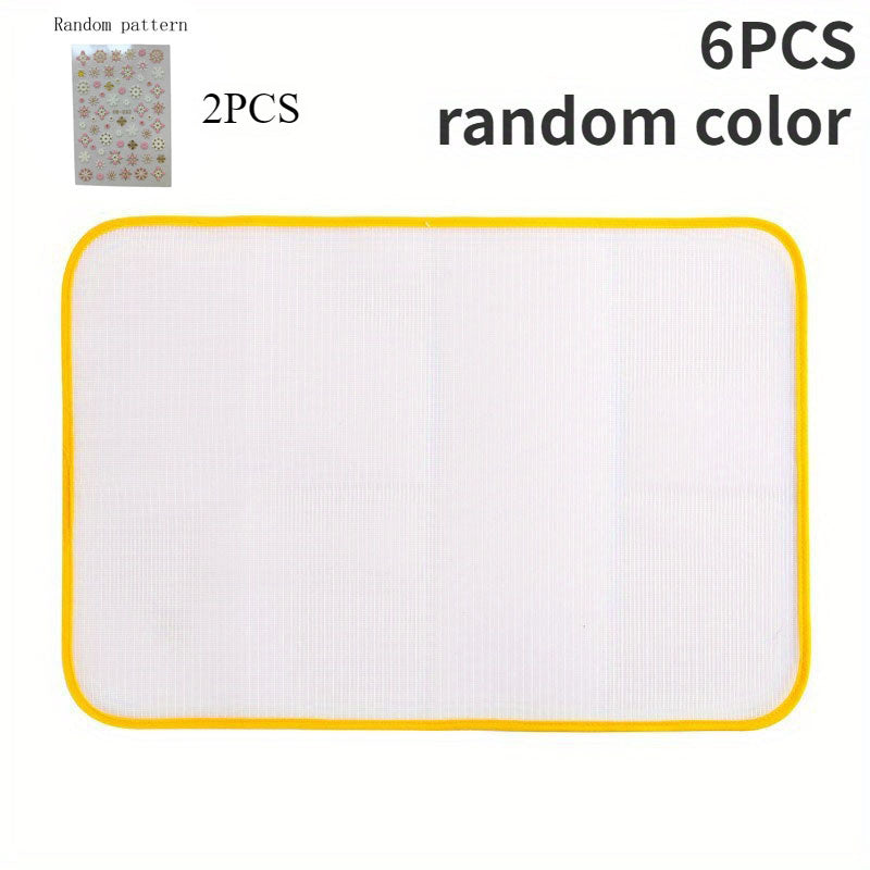 8-Piece Ironing Mat Set with Heat-Resistant Mesh Pads and Pattern Stickers