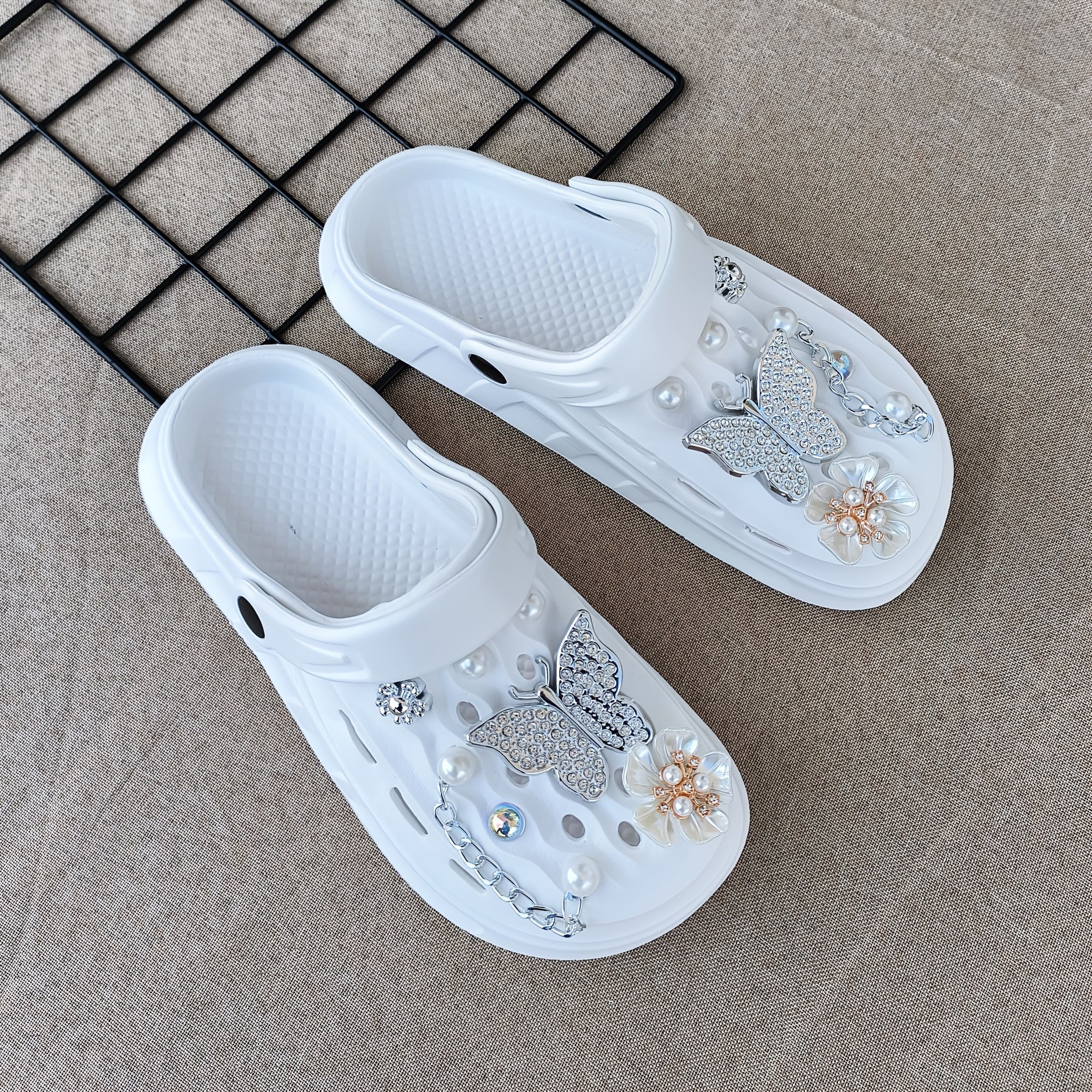 Women's EVA Clog Shoes with Floral Butterfly Accents Non-Slip Summer Footwear