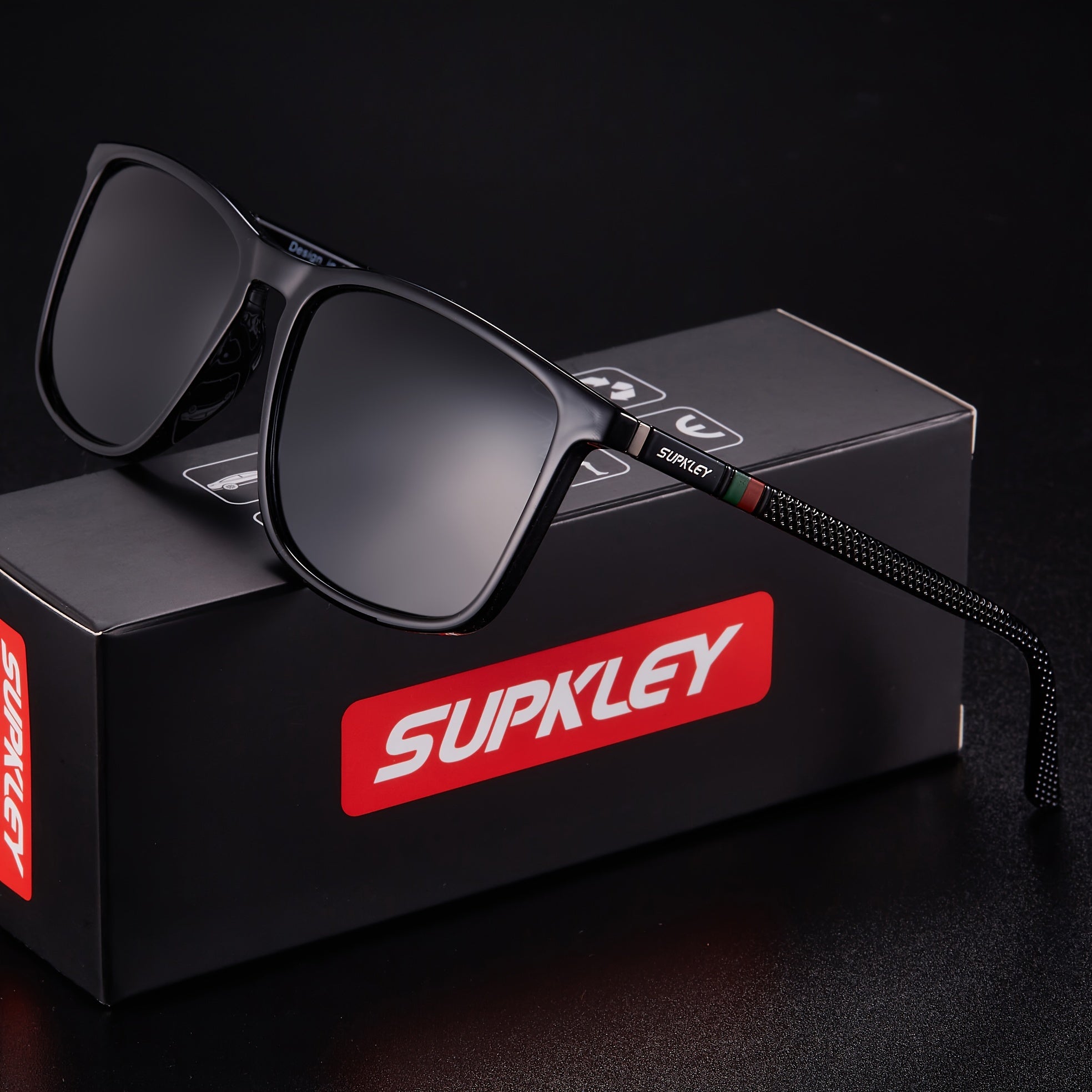 Large Square Polarized UV400 Sunglasses for Men and Women for Outdoor Travel and Driving