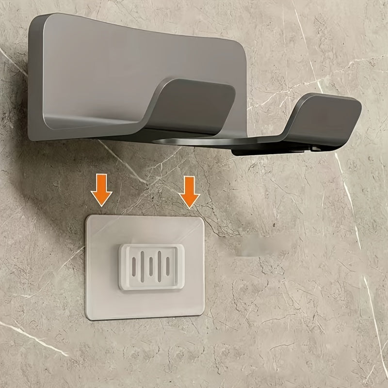 Wall Mount Hair Dryer Holder with Plug Hook for Organizing Styling Tools