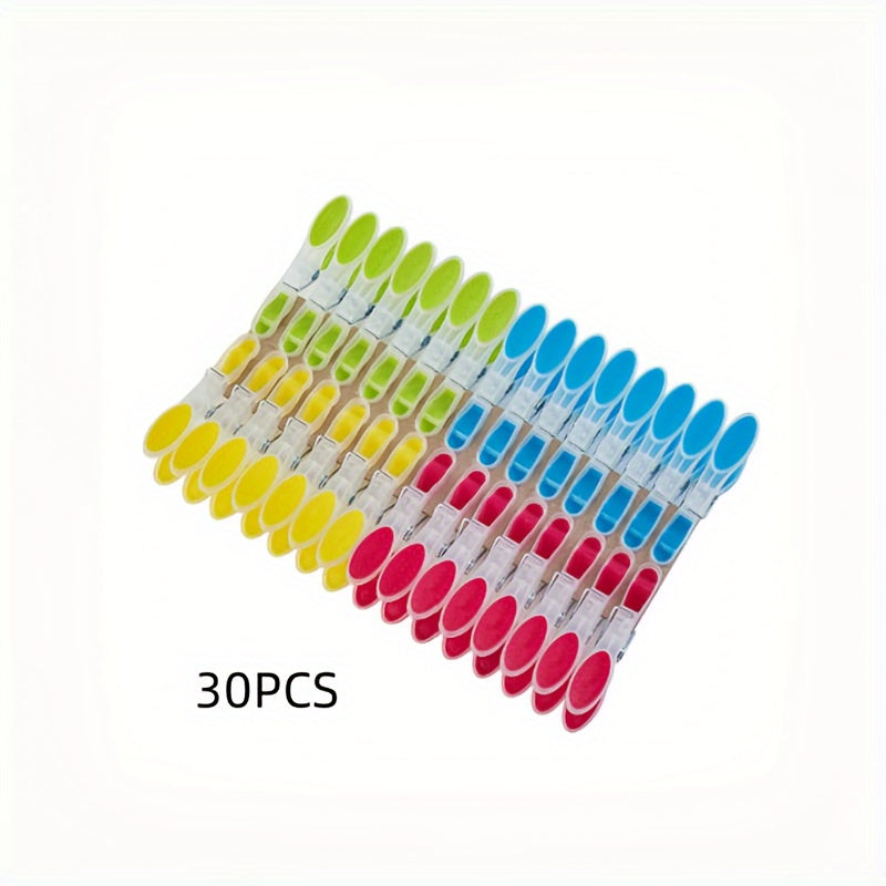 Juego de 30 pinzas de plástico sin costura para secar ropa, accesorios a prueba de viento