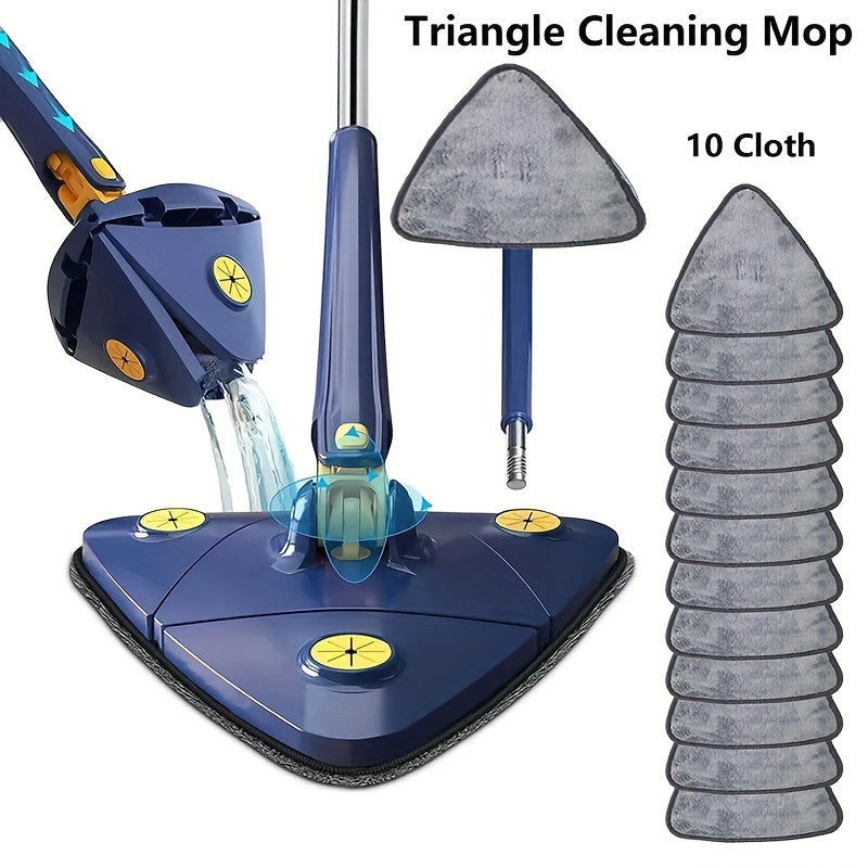 1pc Easy-Wring Triangle Mop with 360° Rotating and Hands-Free Washing