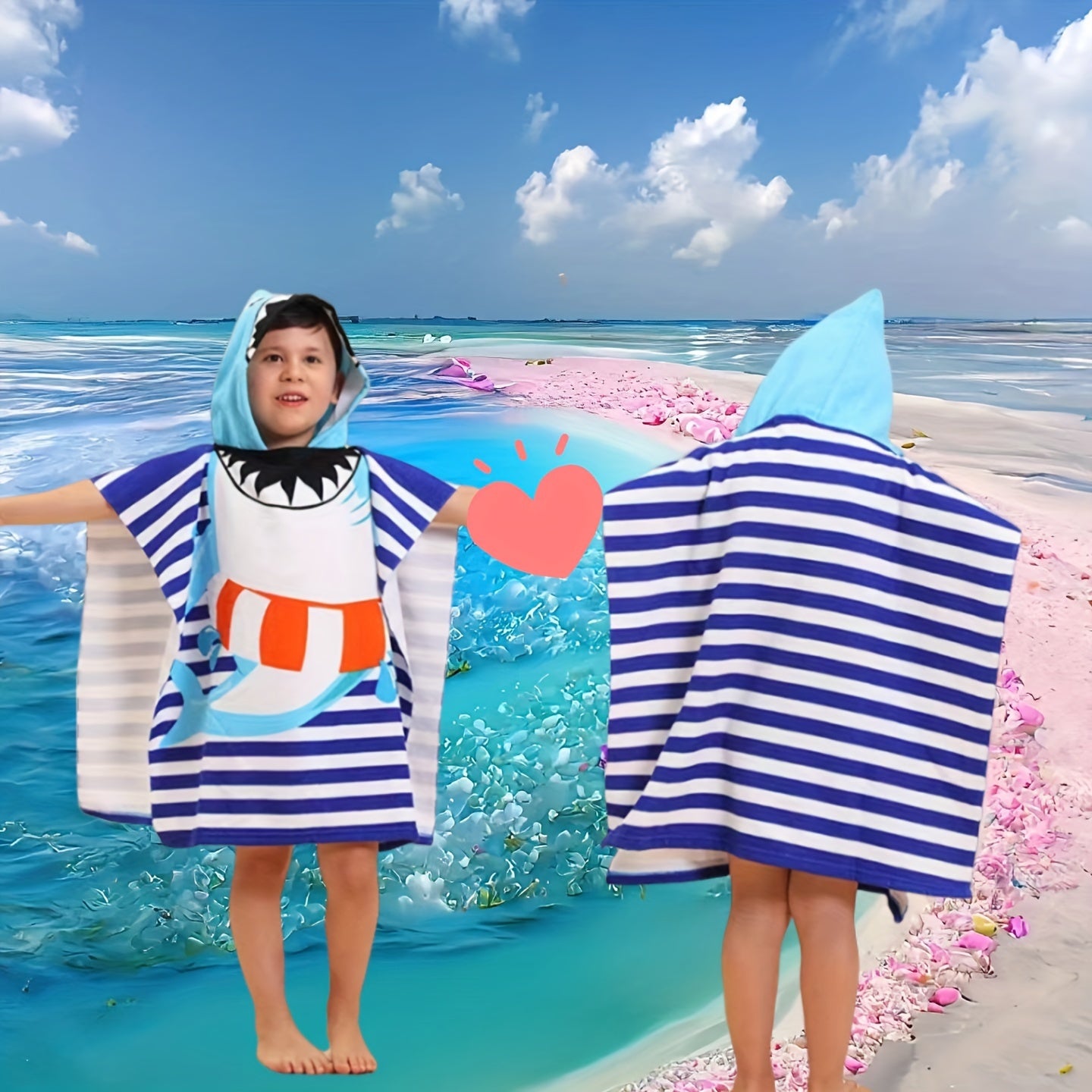 Toalla de playa para niños con dinosaurios y piratas, de punto suave, poliéster de secado rápido, con capucha