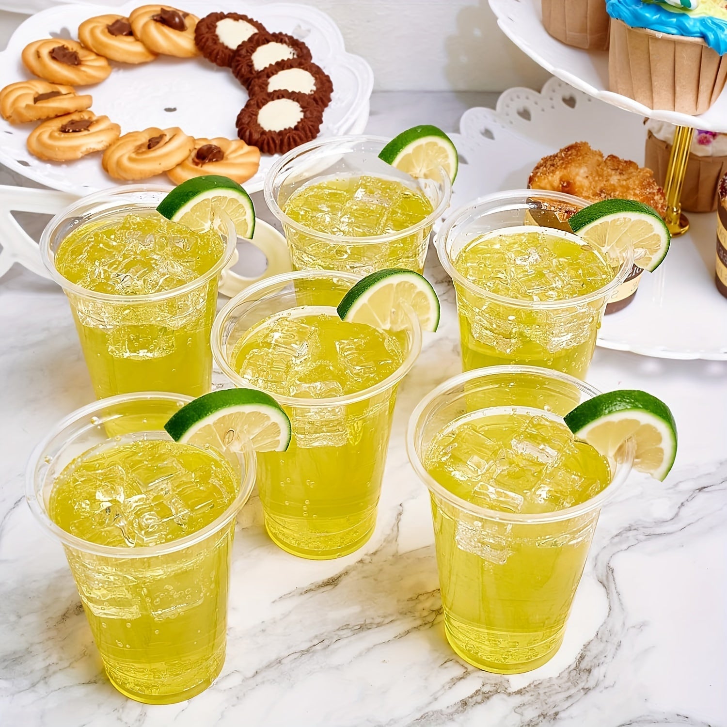 Frosted Plastic Cups with Lids 600ml 500ml 360ml Dishwasher Safe Eco-Friendly