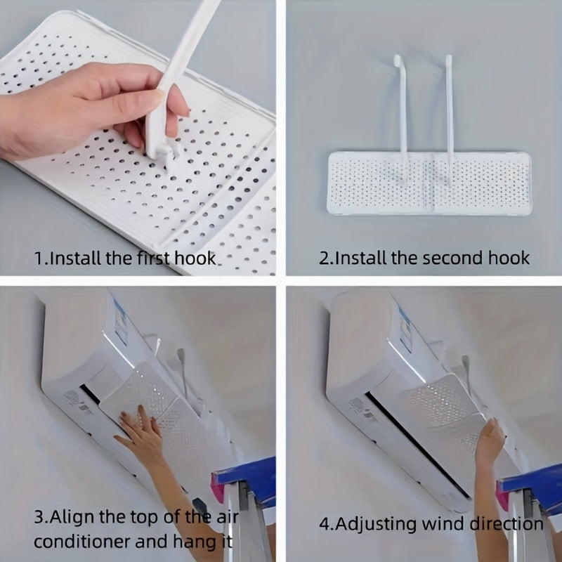 Adjustable White Air Conditioner Deflector for Home Use