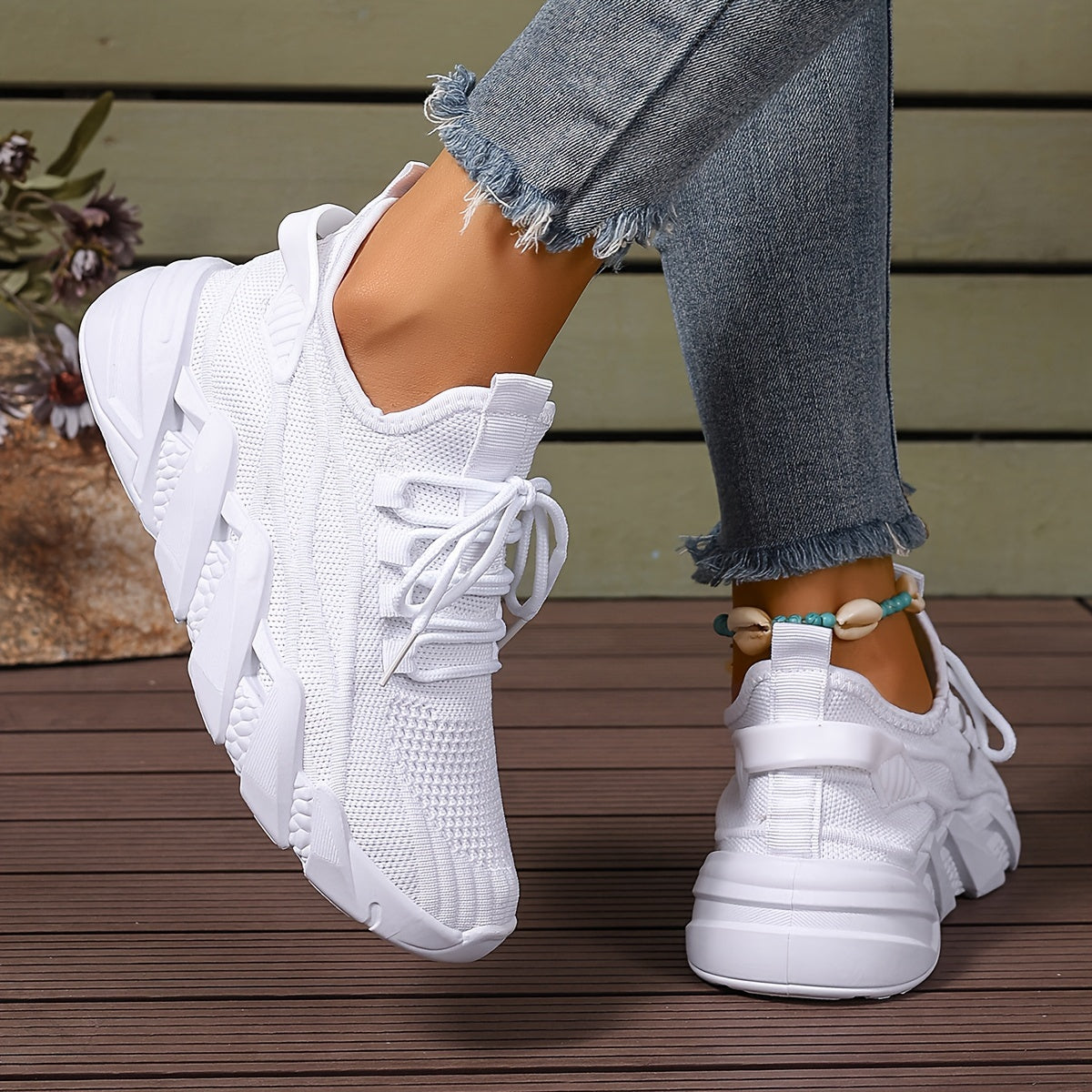 Women's Breathable Mesh Casual Sneakers Low-Top Walking Shoes