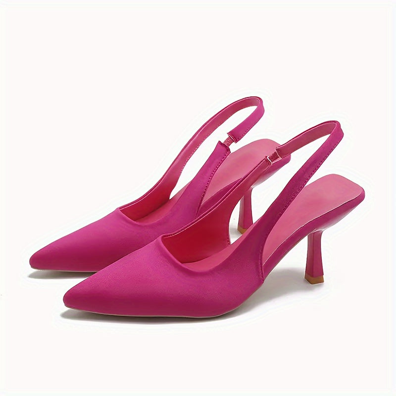Women's Solid Color High Heel Sandals with Ankle Strap for Party and Casual Wear