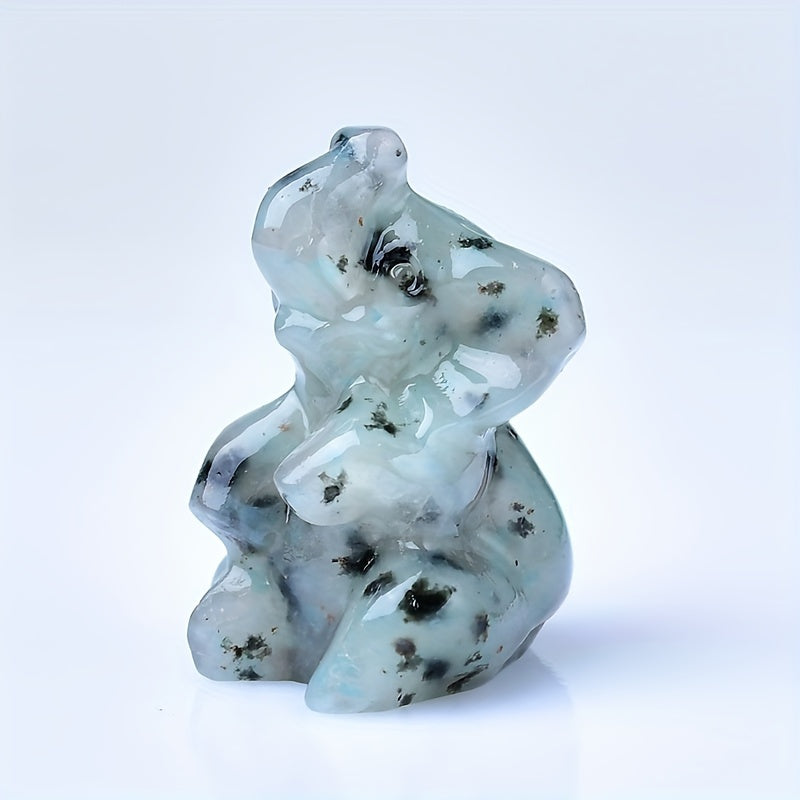 Natural Quartz Elephant Figurine for Tabletop Decor and Gift