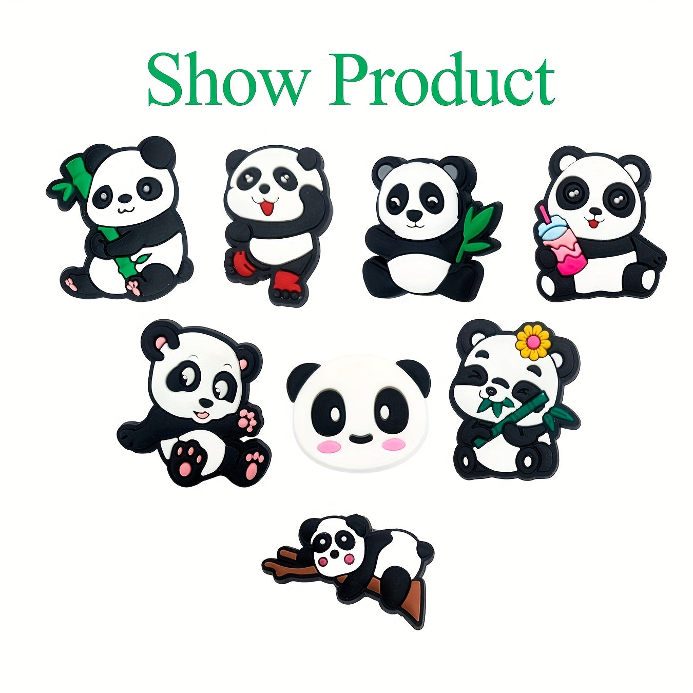 Kids Cartoon Shoe Charms 21Pcs Panda Decor for Clogs Sandals Accessories