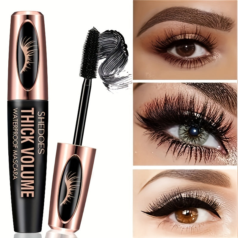 Waterproof 8D Fiber Lash Mascara Curling Lengthening Volumizing Black for Women