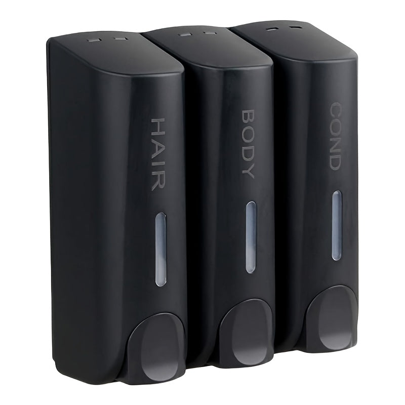 Wall-Mounted Manual Soap Dispenser for Hotels Single Double Triple Heads No Drilling