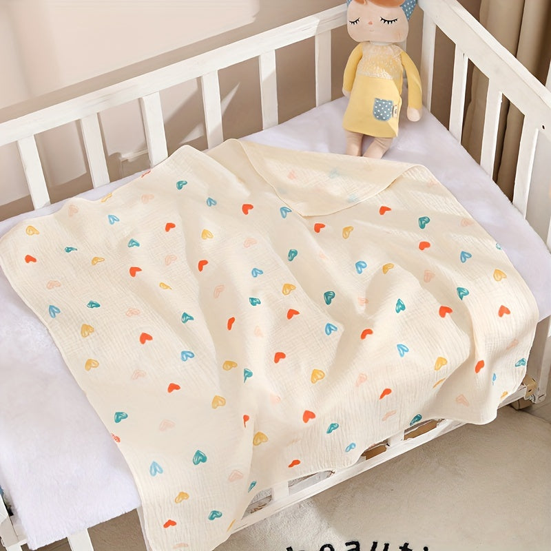 Двухслойное муслиновое одеяло для пеленания с мультяшным принтом - ультрамягкое, легкое и моющееся вручную - идеально подходит для маленьких детей.