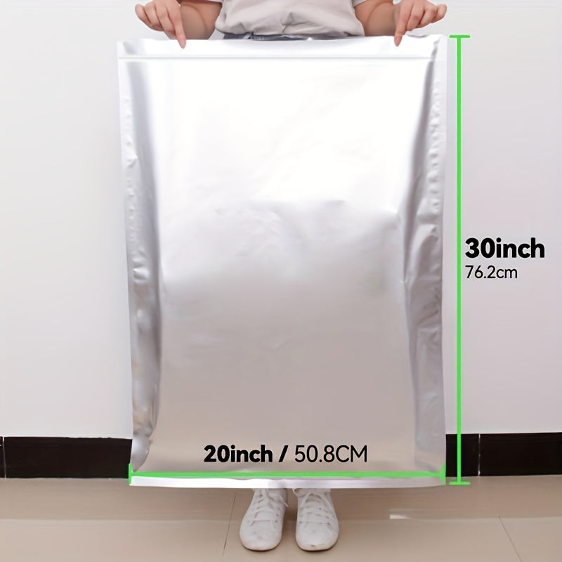 10 Pieces Food Grade Aluminum Foil Mylar Bags for Long-Term Food Storage 50.8cm x 76.2cm